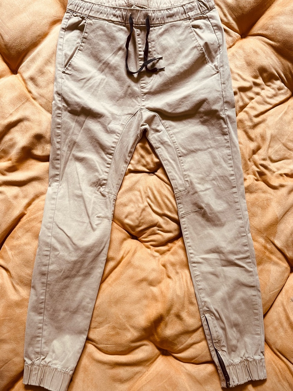 PacSun Men's Beige Jogger Pants with Drawstring